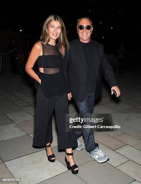 Nina Garcia and fashion designer Michael Kors are seen arriving at the Givenchy fashion show during Spring 2016 New York Fashion Week on September...
