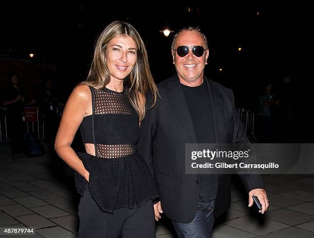 Nina Garcia and fashion designer Michael Kors are seen arriving at the Givenchy fashion show during Spring 2016 New York Fashion Week on September...