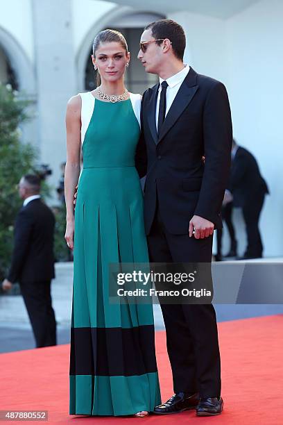 Elisa Sednaoui and Alexander Dellal attend the closing ceremony and premiere of 'Lao Pao Er' during the 72nd Venice Film Festival on September 12,...