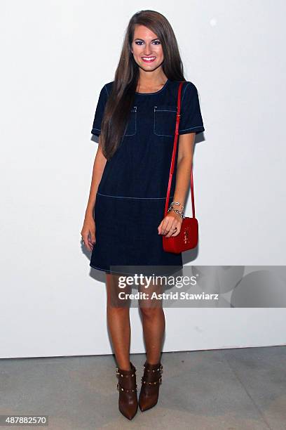 Blogger Caitlin Covington attends the Rebecca Minkoff Runway Show SS 16 with TRESemme at The Gallery, Skylight at Clarkson Sq on September 12, 2015...