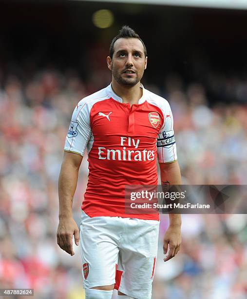 Santi Cazorla of Arsenal during the Barclays Premier League match between Arsenal and Stoke City on September 12, 2015 in London, United Kingdom.