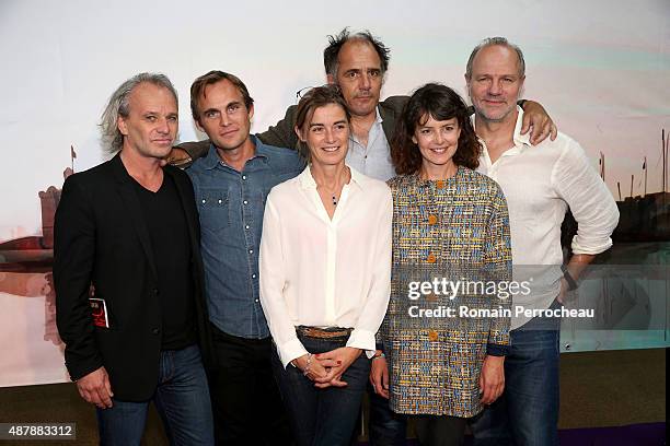 Frederic Goupil Fabrice Gobert Anne Consigny Frederic Pierrot Constance Dolle and Aurelien Recoing attends the photocall of "Les Revenants" as part...