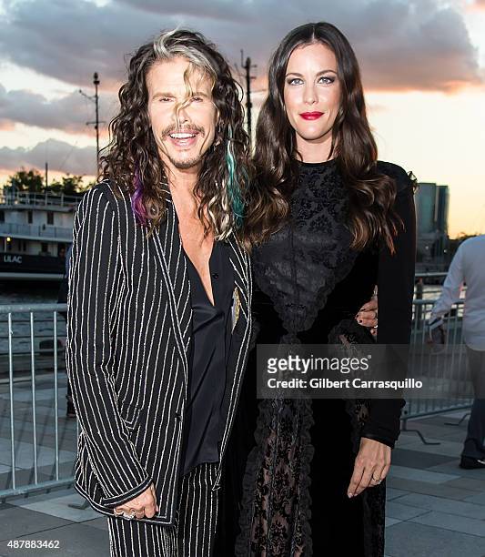 Singer-songwriter Steven Tyler and Liv Tyler are seen arriving at the Givenchy fashion show during Spring 2016 New York Fashion Week on September 11,...