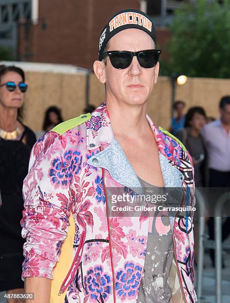 Fashion designer Jeremy Scott is seen arriving at the Givenchy fashion show during Spring 2016 New York Fashion Week on September 11, 2015 in New...