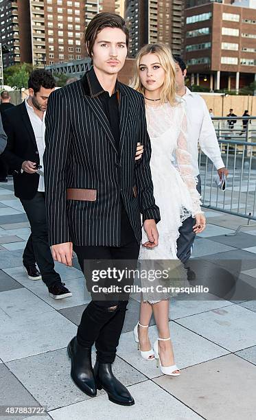 Actors Nicola Peltz and her brother Will Peltz are seen arriving at the Givenchy fashion show during Spring 2016 New York Fashion Week on September...