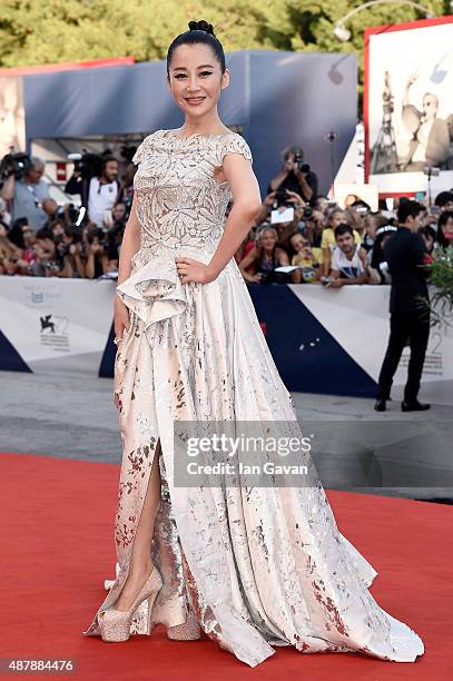 Attends the closing ceremony and premiere of 'Lao Pao Er' during the 72nd Venice Film Festival on September 12, 2015 in Venice, Italy.