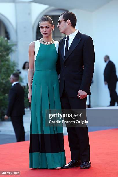 Elisa Sednaoui and Alexander Dellal attend the closing ceremony and premiere of 'Lao Pao Er' during the 72nd Venice Film Festival on September 12,...