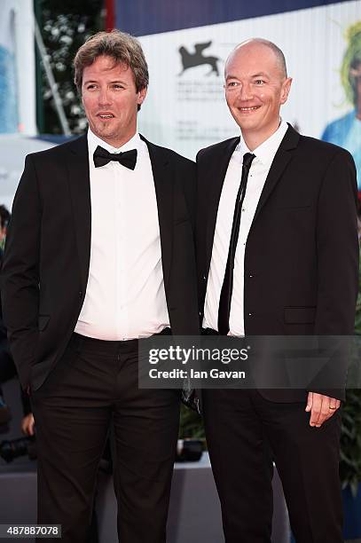 Dominique Leborne and Samuel Collardey attend the closing ceremony and premiere of 'Lao Pao Er' during the 72nd Venice Film Festival on September 12,...