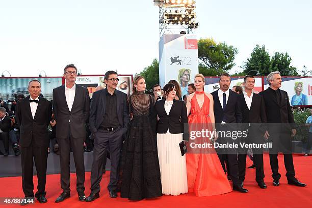 Venezia 72 jury members Hou Hsiao-Hsien, Pawel Pawlikowski, Nuri Bilge Ceylan, Diane Kruger, Lynne Ramsay, Elizabeth Banks, Francesco Munzi, Emmanuel...