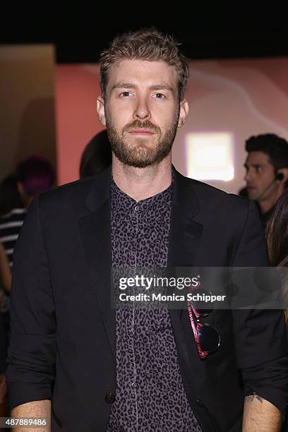 Actor Jon Foster attends Herve Leger by Max Azria Spring 2016 during New York Fashion Week: The Shows at The Arc, Skylight at Moynihan Station on...