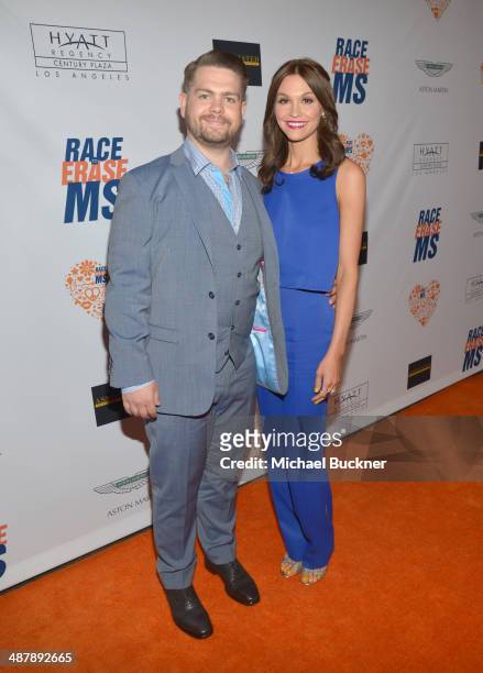 Personality Jack Osbourne and Lisa Stelly attend the 21st annual Race to Erase MS at the Hyatt Regency Century Plaza on May 2, 2014 in Century City,...