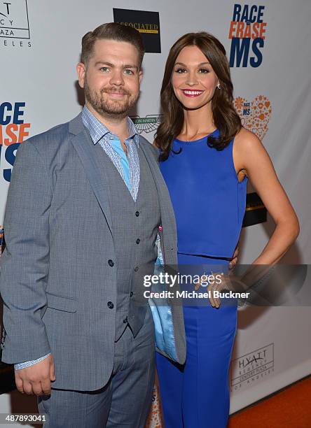 Personality Jack Osbourne and Lisa Stelly attend the 21st annual Race to Erase MS at the Hyatt Regency Century Plaza on May 2, 2014 in Century City,...