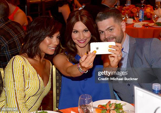 Dancer Cheryl Burke, Lisa Stelly and TV personality Jack Osbourne attend the 21st annual Race to Erase MS at the Hyatt Regency Century Plaza on May...