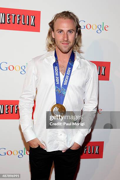 Snowboarder Sage Kotsenburg walks the red carpet at Google/Netflix White House Correspondent's Weekend Party at United States Institute of Peace on...