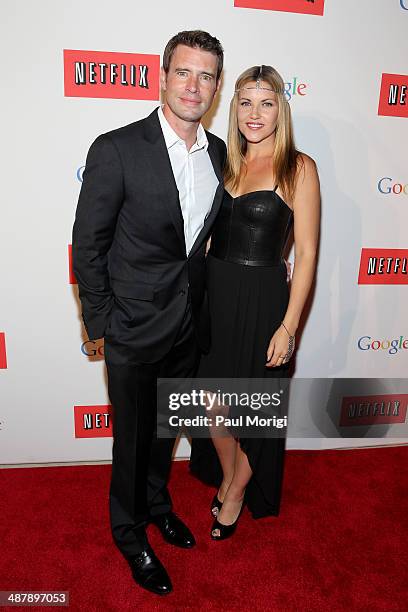 Scott Foley and Marika Dominczyk walk the red carpet at Google/Netflix White House Correspondent's Weekend Party at United States Institute of Peace...