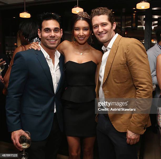 Eric Podwall, Renee Puente and Matthew Morrison attend the Dom Perignon and Eric Podwall celebration of the evening before The White House...