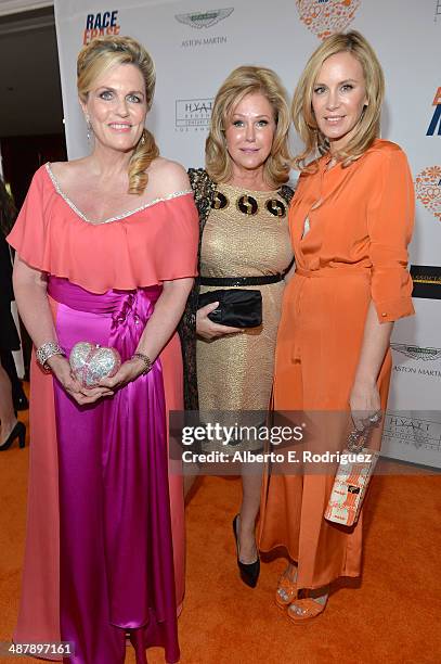 Nancy Davis, Kathy Hilton and Dee Ocleppo attend the 21st annual Race to Erase MS at the Hyatt Regency Century Plaza on May 2, 2014 in Century City,...