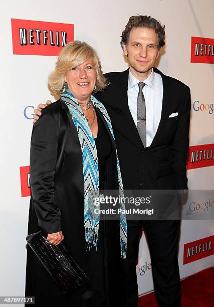 Actress Jayne Atkinson and Sebastian Arcelus walk the red carpet at Google/Netflix White House Correspondent's Weekend Party at United States...