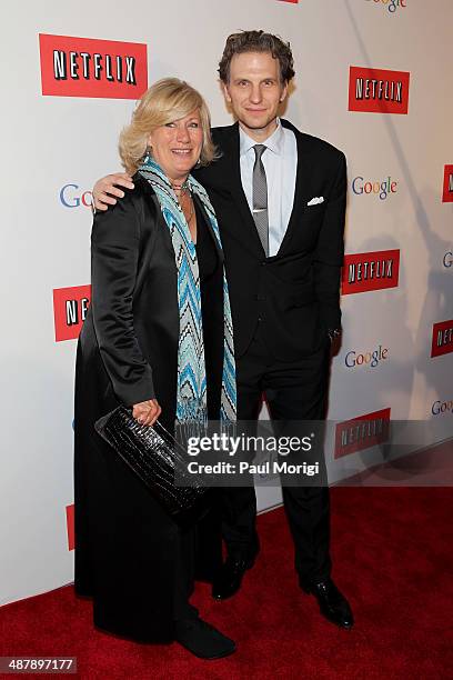 Actress Jayne Atkinson and Sebastian Arcelus walk the red carpet at Google/Netflix White House Correspondent's Weekend Party at United States...