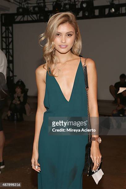 Sarah Ellen attends the Dion Lee fashion show during Spring 2016 MADE Fashion Week at Milk Studios on September 12, 2015 in New York City.