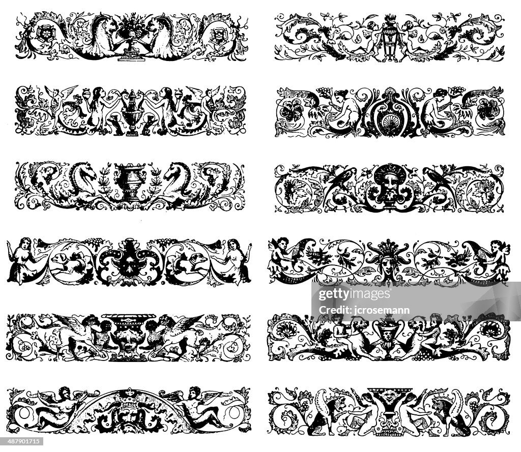 Row Ornaments in Baroque Style