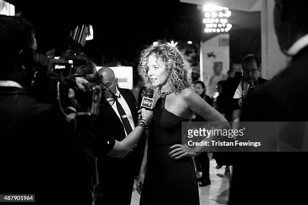An alternative view of Valeria Golino during the closing ceremony of the 72nd Venice Film Festival on September 12, 2015 in Venice, Italy.