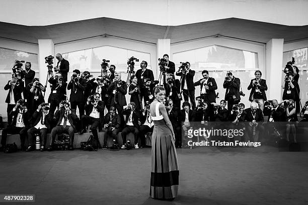 An alternative view of Elisa Sednaoui during the closing ceremony of the 72nd Venice Film Festival on September 12, 2015 in Venice, Italy.