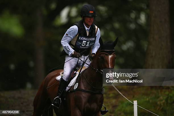 Peter Thomsen of Germany competes on Horsewares Barny during the Longines FEI European Eventing Championship 2015 at Blair Castle on September 12,...