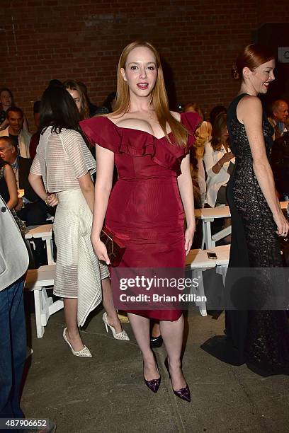 Christina Hendricks attends Christian Siriano during Spring 2016 New York Fashion Week at ArtBeam on September 12, 2015 in New York City.