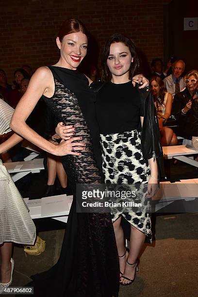 Nicola Lalberte and Joey King attend the Christian Siriano show during Spring 2016 New York Fashion Week at ArtBeam on September 12, 2015 in New York...
