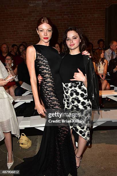 Nicola Lalberte and Joey King attend the Christian Siriano show during Spring 2016 New York Fashion Week at ArtBeam on September 12, 2015 in New York...