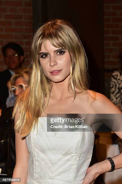 Carlson Young attends the Christian Siriano show during Spring 2016 New York Fashion Week at ArtBeam on September 12, 2015 in New York City.