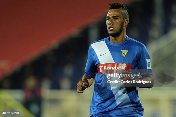 Estoril's forward Luiz Phellype during the match between GD Estoril Praia and SC Braga at Antonio Coimbra da Mota Stadium on September 12, 2015 in...