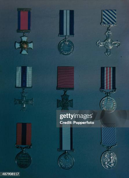 Medals awarded during World War Two, British medals: Distinguished Service Order, Distinguished Flying Cross, Military Cross, Victoria Cross and...