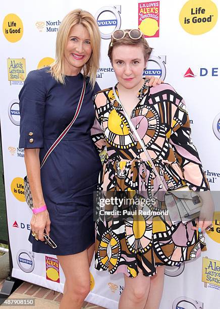 Actors Laura Dern and Lena Dunham attend the 6th Annual L.A. Loves Alex's Lemonade at UCLA on September 12, 2015 in Los Angeles, California.