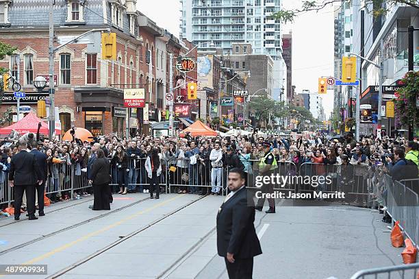 Crowd outside "The Danish Girl" premiere during the 2015 Toronto International Film Festival at the Princess of Wales Theatre on September 12, 2015...