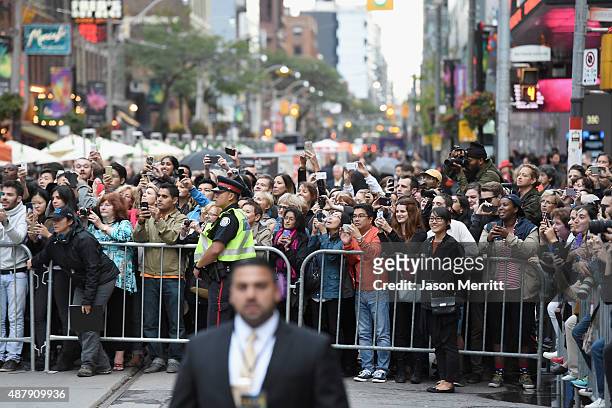 Crowd outside "The Danish Girl" premiere during the 2015 Toronto International Film Festival at the Princess of Wales Theatre on September 12, 2015...