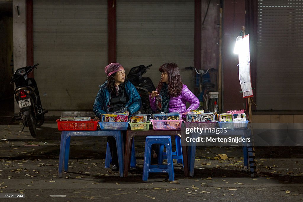 DVD and CD selling on night market