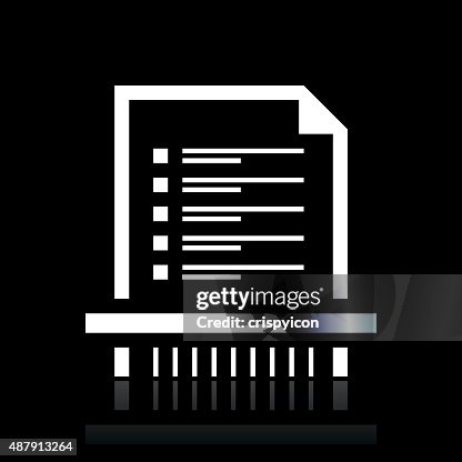 Document icon on a black background. Document icon on a black background.