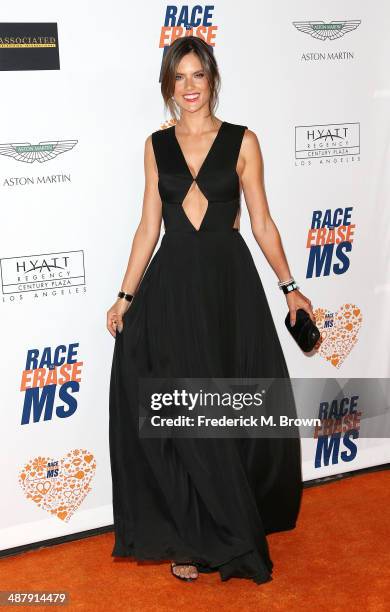 Model Alessandra Ambrosio attends the 21st Annual Race to Erase MS at the Hyatt Regency Century Plaza Hotel on May 2, 2014 in Century City,...