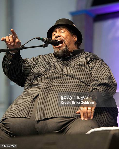 Big Al Carson performs during the 2014 New Orleans Jazz & Heritage Festival at Fair Grounds Race Course on May 2, 2014 in New Orleans, Louisiana.