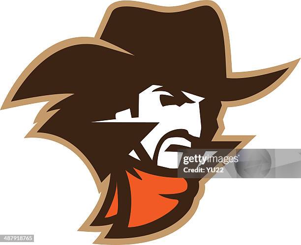 cowboy head - bandana isolated stock illustrations