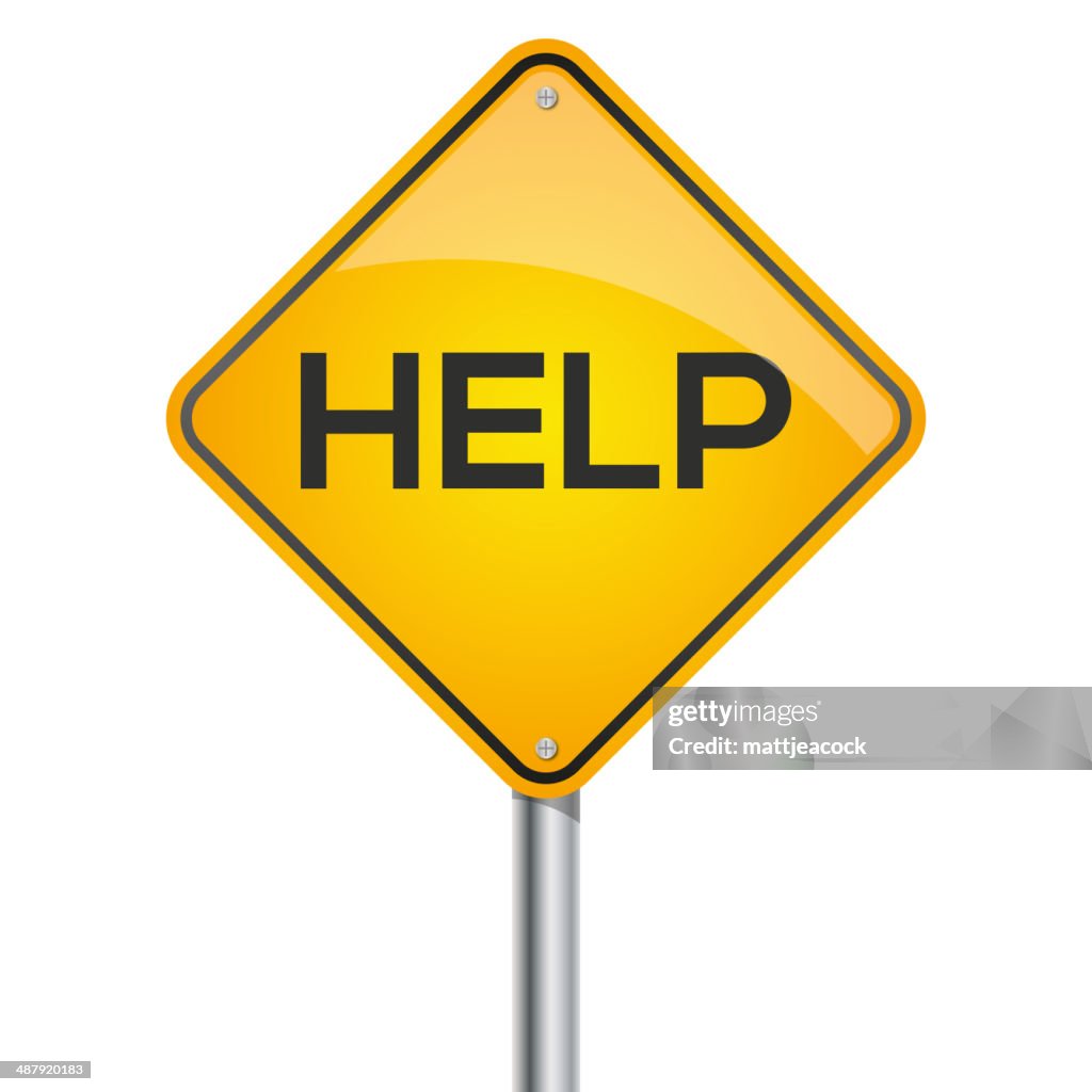 Help Warning Signpost High-Res Vector Graphic - Getty Images