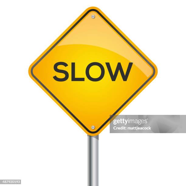 Slow Process Sign Slow Warning Signpost High-Res Vector Graphic - Getty Images