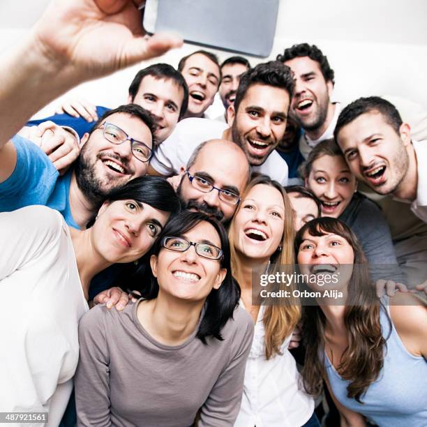 group of friends doing a selfie - mediterranean culture stock pictures, royalty-free photos & images