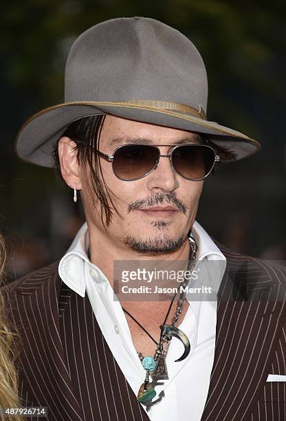 Actor Johnny Depp attends "The Danish Girl" premiere during the 2015 Toronto International Film Festival at the Princess of Wales Theatre on...