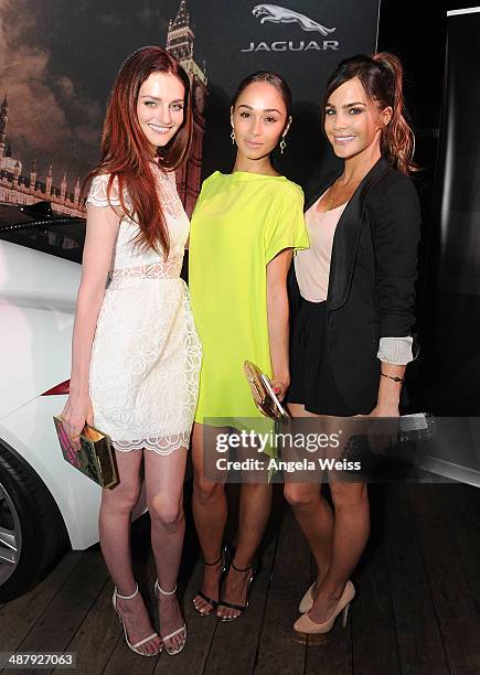 Actors Lydia Hearst, Cara Santana and Jillian Murray attended the Jaguar and BritWeek Event: A Villainous Affair at The London West Hollywood on May...