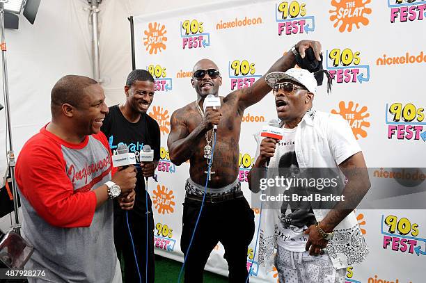 Vin Rock, Kay Gee, Treach and Coolio speak backstage at 90sFEST Pop Culture and Music Festival on September 12, 2015 in Brooklyn, New York.