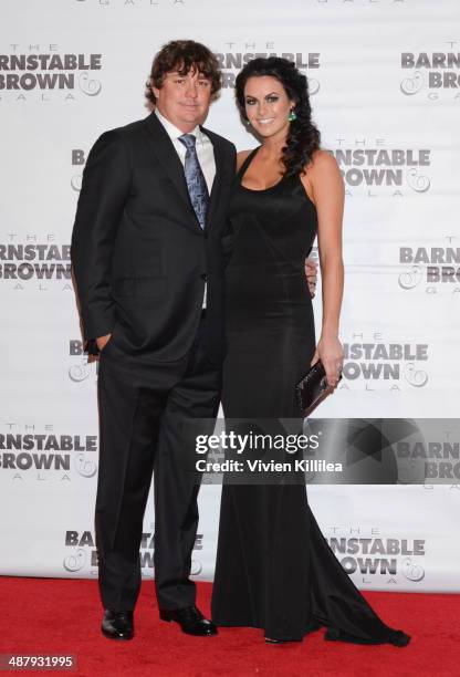 Golfer Jason Dufner and Amanda Dufner attend the Barnstable Brown Kentucky Derby Eve Gala at Barnstable Brown House on May 2, 2014 in Louisville,...