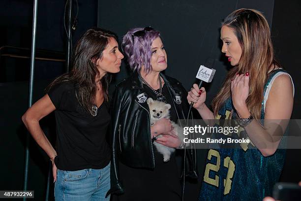 Designer Francesca Liberatore and Actress Kelly Osbourne interviewed by Fashion Gone Local's Yoanna House backstage at the Francesca Liberatore...